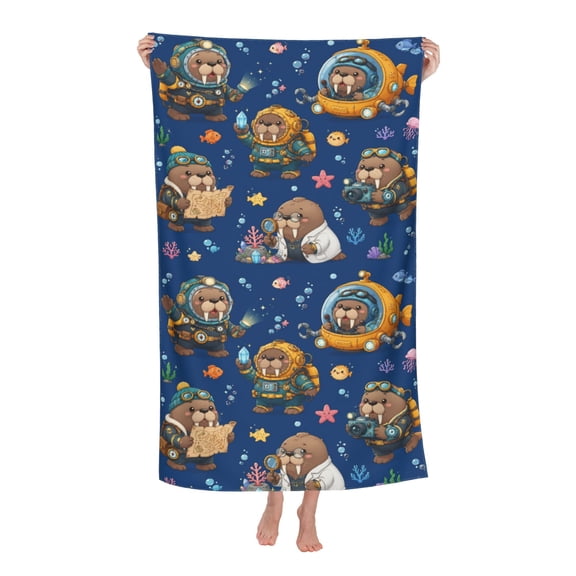 Deep Sea Diving Elephant Soft Bath Towels Absorbent Bathroom Towel for Beach Hotel Gym Spa Shower
