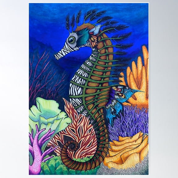Deep Sea Enigma Poster Wall Art, Modern Wall Decor For Living Room Bedroom, 24x36 UNFRAMED