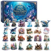 Deep Sea Fantasy Kingdom Advent Calendar 2026, 24 Day Christmas Countdown Blind Box with 24Pcs 2D Flat Acrylic Underwater Adventure Figurines, Ocean Fantasy Themed Collectibles for Holiday Home Decor