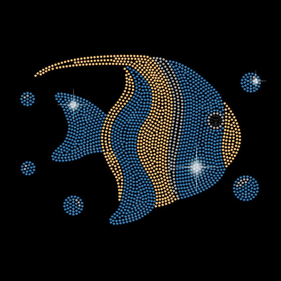 Deep Sea Fish Rhinestone Iron on Transfers Animal Crystal Rhinestone Heat Transfer Rhinestone Template Decal for DIY Clothes Birthday Party Costume Decor