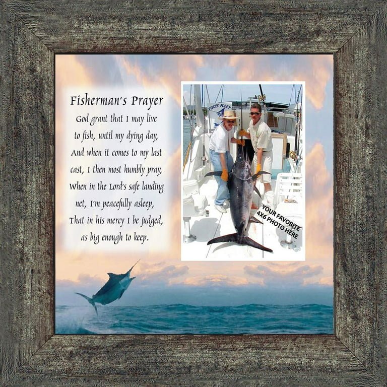 Deep Sea Fisherman's Prayer, Fisherman's Prayer, Fishing Gifts, Beach,  Boating or Fishing Decor, Personalized Picture Frame, 10X10 9702 