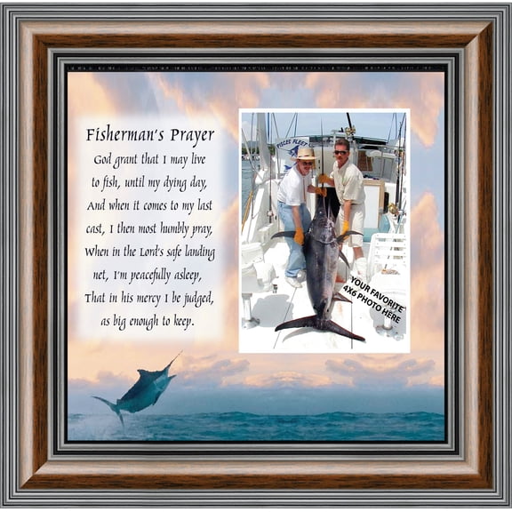 Deep Sea Fisherman's Prayer, Fisherman's Prayer, Fishing Gifts, Beach, Boating or Fishing Decor, Personalized Picture Frame, 10X10 9702