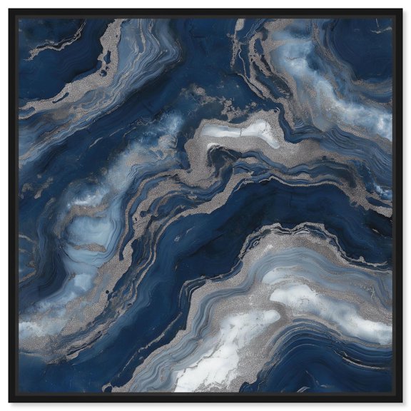 Deep Sea Geode I Canvas Geode Wall Art by Art Remedy, Black Frame, 12 x 12