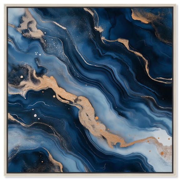 Deep Sea Geode II Canvas Geode Wall Art by Art Remedy, Silver Frame, 40 x 40