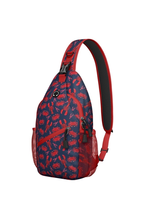 Deep-Sea Octopus and Pirate Gothic Nautical Pattern Lightweight Hiking Sling Backpack Durable Multipurpose Crossbody Bag Perfect for Tropical Travel Beach and Underwater Exploration