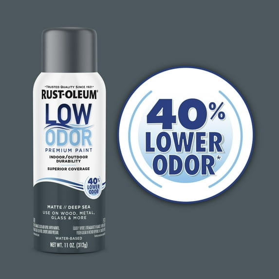 Deep Sea, Rust-Oleum Low Odor Premium Matte Spray Paint- 11 oz