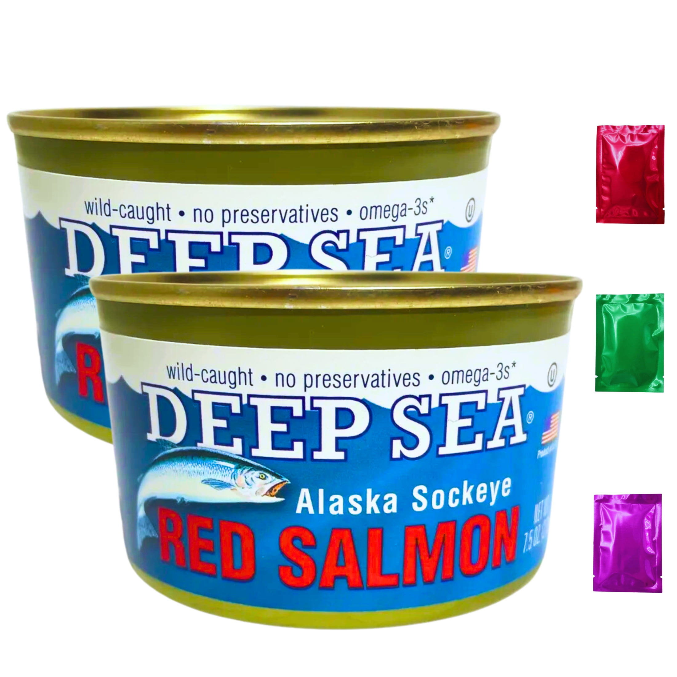 Deep Sea Wild-Caught Alaska Sockeye Red Salmon, Rich in Omega-3s, No