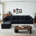 thumbnail image 1 of Deep Seat Corduroy Modular Sectional Couch With Cup Holders No Assembly Required For Living Room Comfort, 1 of 8