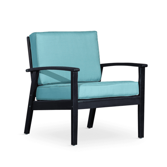 Deep Seat Eucalyptus Chair, Espresso Finish, Sage Cushions