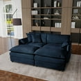 thumbnail image 1 of Modern Minimalist Chenille Sectional Sofa 35.43"x29.92" with 2 Ottomans & Soft Pillows, 1 of 21