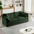 thumbnail image 1 of Deep Seat Sectional Sofa,Comfy Cloud Couch Loveseat, Modern Chenille Love Seat Upholstered Modular Couch Sleeper for Living Room,Apartment,Studio,Office,Green, 1 of 7
