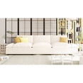 thumbnail image 1 of Deep Seated Couch Modern 3 Seater Sofa with 2 Side Storage Space Beige, 1 of 5