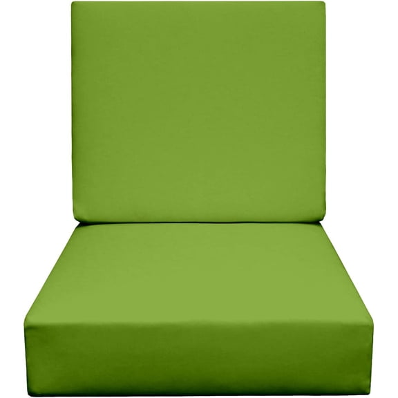 Deep Seating Foam Cushion Set | 24 x 27 Seat | All-Weather Spun Fabric | Water and Fade-Resistant | Outdoor Chair Cushion Set for Patio Furniture | Kiwi Green