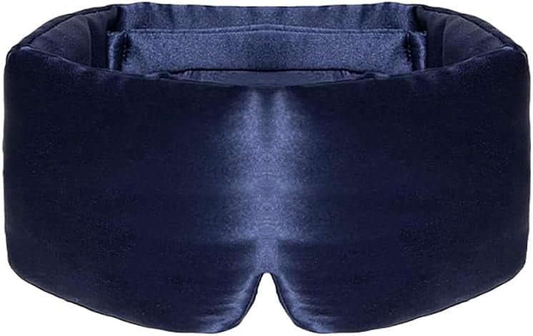 Deep Sleep Mask, Eye Masks, Mulberry Silky Sleep Mask, Silk Sleeping Mask, Mulberry Silk (Navy Blue, Pack of 1)