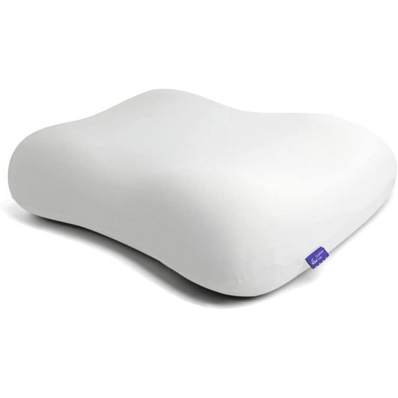 Deep Sleep Pillow, Patented Ergonomic Design for Side & Back Sleepers, Orthopedic Cervical Shape Gently Cradles Head Provides Neck Support Shoulder Pain Relief - Calm Grey