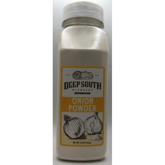 Deep South Fresh Onion Powder Packed in Large Resealable Plastic 16 oz Jars. Single Spice.