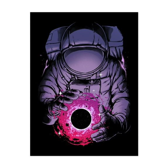 Deep Space - Digital Art Astronaut Space Sci-Fi Surrealism Cosmic Night Sky Fantasy Unframed Wall Art Print 24 x 30 inches