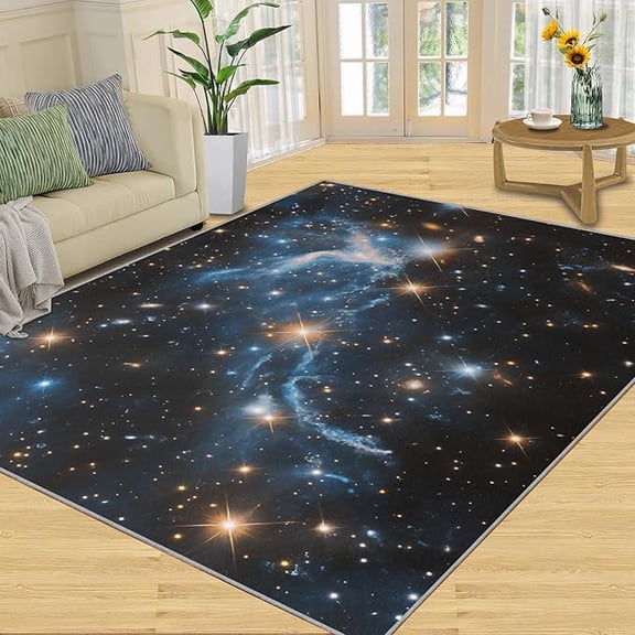 Deep Space Galaxy Area Rug, Astronomical Starscape Rugs for Bedroom Sci-Fi Fantasy Rug, Washable Non Slip Indoor Floor Carpet & Home Decor 3 x 4ft
