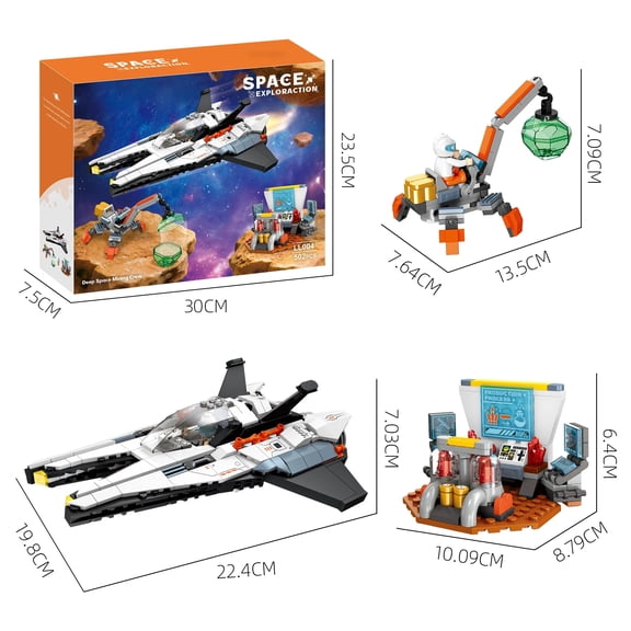 Deep Space Mining Crew Spaceship Robot Base Station Building Blocks Sci-Fi Astronaut Mining Set MOC Model Toy Gift For Kids