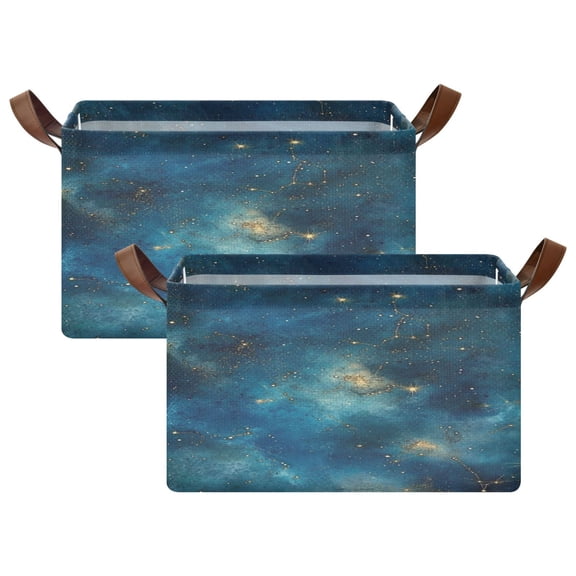Deep Space Nebula 16.9x11.4x10in Foldable Open Home Storage Bins Durable Water Resistant Shelf Baskets