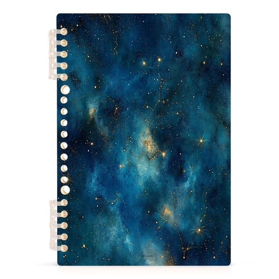 Deep Space Nebula A5 8.3x5.7in PP Notebook, Adjustable Rings, 60 Sheets, Diary or Journey Note