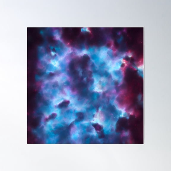 Deep Space Nebula Clouds Background Poster Wall Art, Modern Wall Decor, 16x16 UNFRAMED