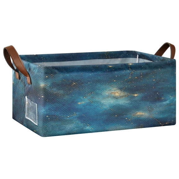 Deep Space Nebula Open Home Storage Bins Foldable Metal Frame Shelf Baskets 16.9x11.4x7.7in Water-Resistant