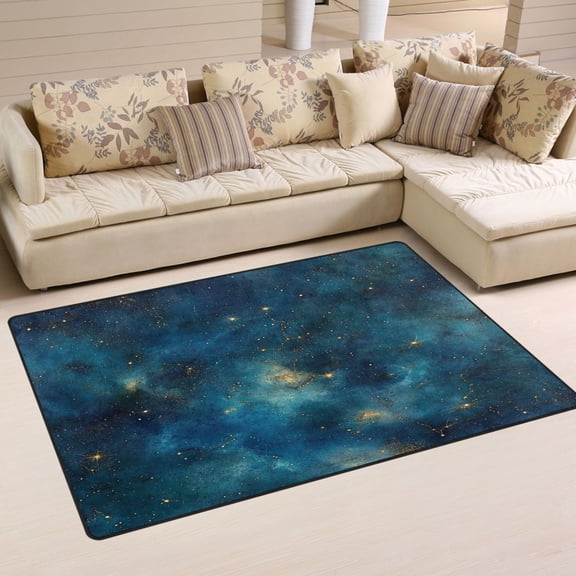 Deep Space Nebula Soft Polyester Area Rug 60''x39'', Non Slip, Memory Foam, Water Absorbent