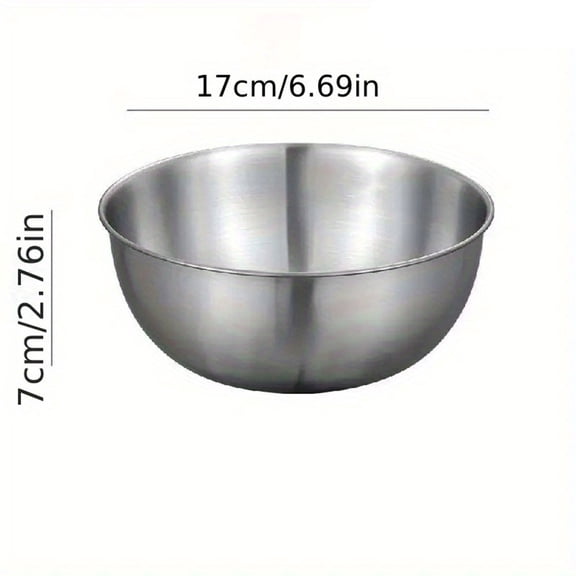Deep Stainless Steel Kitchen Bowls Set Versatile Metal Nesting Bowls for Salad Prep and Egg Whisking