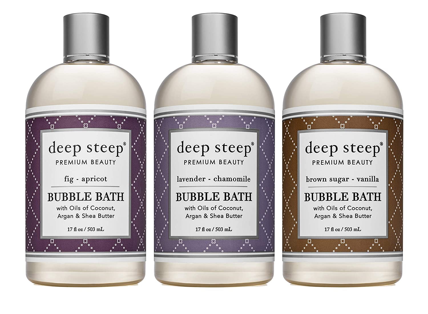 Deep Steep Bubble Bath Bundle Pack 1 each Fig Apricot, Brown Sugar and