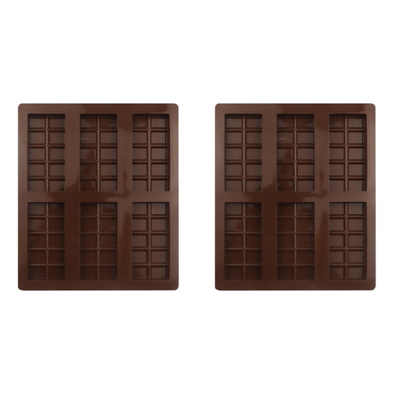 Deep Stuffed Bar Non Stick Easy Release Silicone Mold, 2 Packs for Chocolate Soap Jelly Candy Baking, Coffee