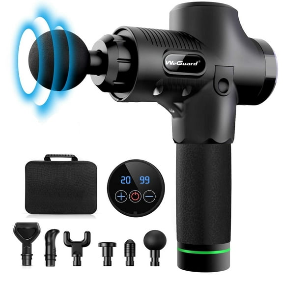 Deep Tissue Massage Gun, WeGuard G7 Pro Massager Deep Tissue Percussion Massager Cordless 30 Speed, 6 Hours Playtime Handheld Electric Body Massager for Athletes Pain Relief & Relax