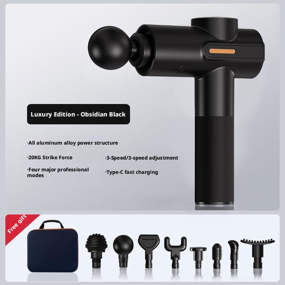 Deep Tissue Massage Gun for Athletes, Professional Percussion Massager with 8 Interchangeable Heads and LED Display, Cordless Recovery Tool