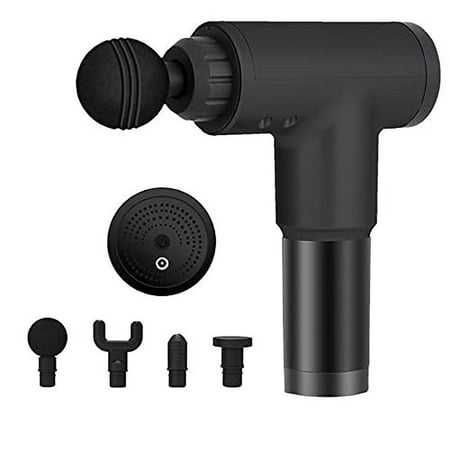 Deep Tissue Massage Gun with 4 Interchangeable Heads, Portable Percussion Muscle Massager for Athletes Pain Relief