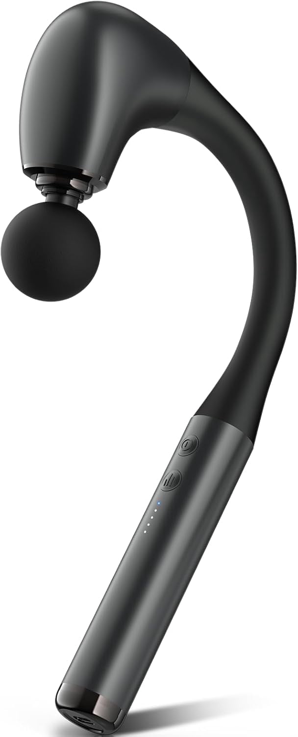 Deep Tissue Massage Gun with Extension Handle 10mm Percussion Muscle Massager for Neck Shoulders Back Legs Portable Pain Relief Device