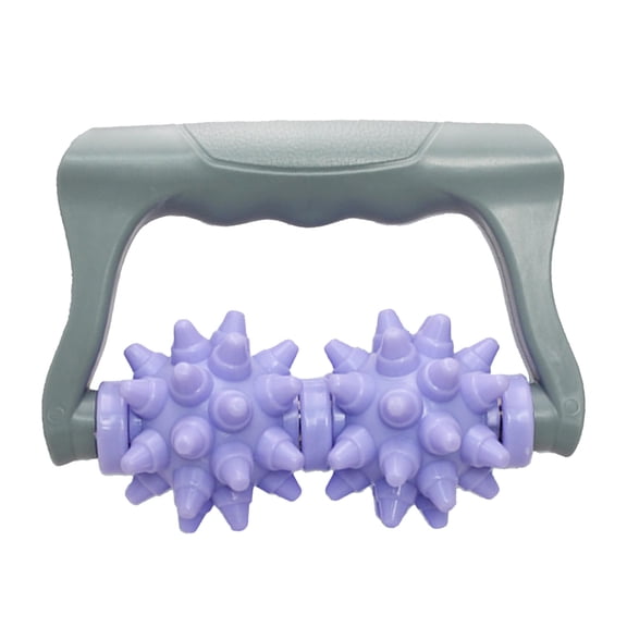 Deep Tissue Massage Roller – Handheld Anti-Cellulite Massager with 2 Spiky Balls for Fascia Release, Muscle Recovery & Pain Relief – Portable Body Massage Tool for Legs, Arms & Back