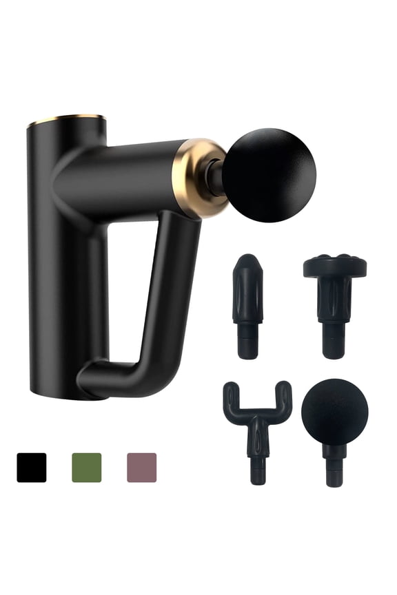 Deep Tissue Muscle Massage Gun, Handheld Body Muscle Massager with Ergonomic Grip, 4 Heads and 6 Adjustable Speed for Athletes Neck Back Pain Relif