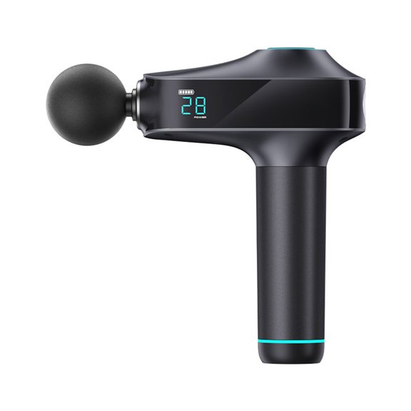 Deep Tissue Percussion Massage Gun – 28-Speed Muscle Massager with 6 Interchangeable Heads, Rechargeable Handheld Massager for Muscle Recovery & Pain Relief