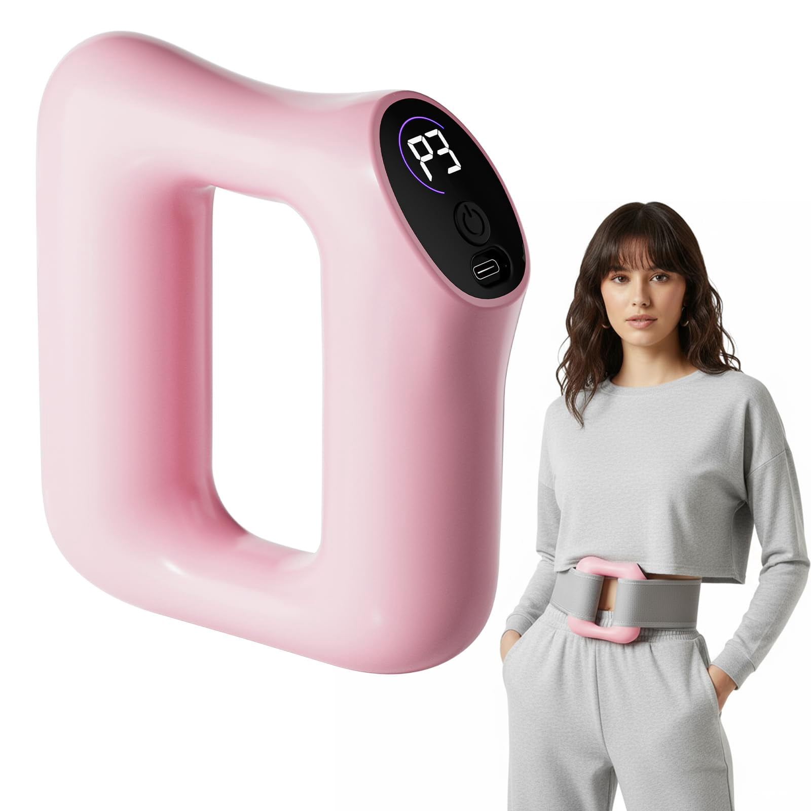 Deep Tissue Percussion Massage Gun, Fascia Ring Massager with 3 Modes & 5 Levels, Fascia Ring Massager with Belt for Muscle Relief & Full-Body Relaxation
