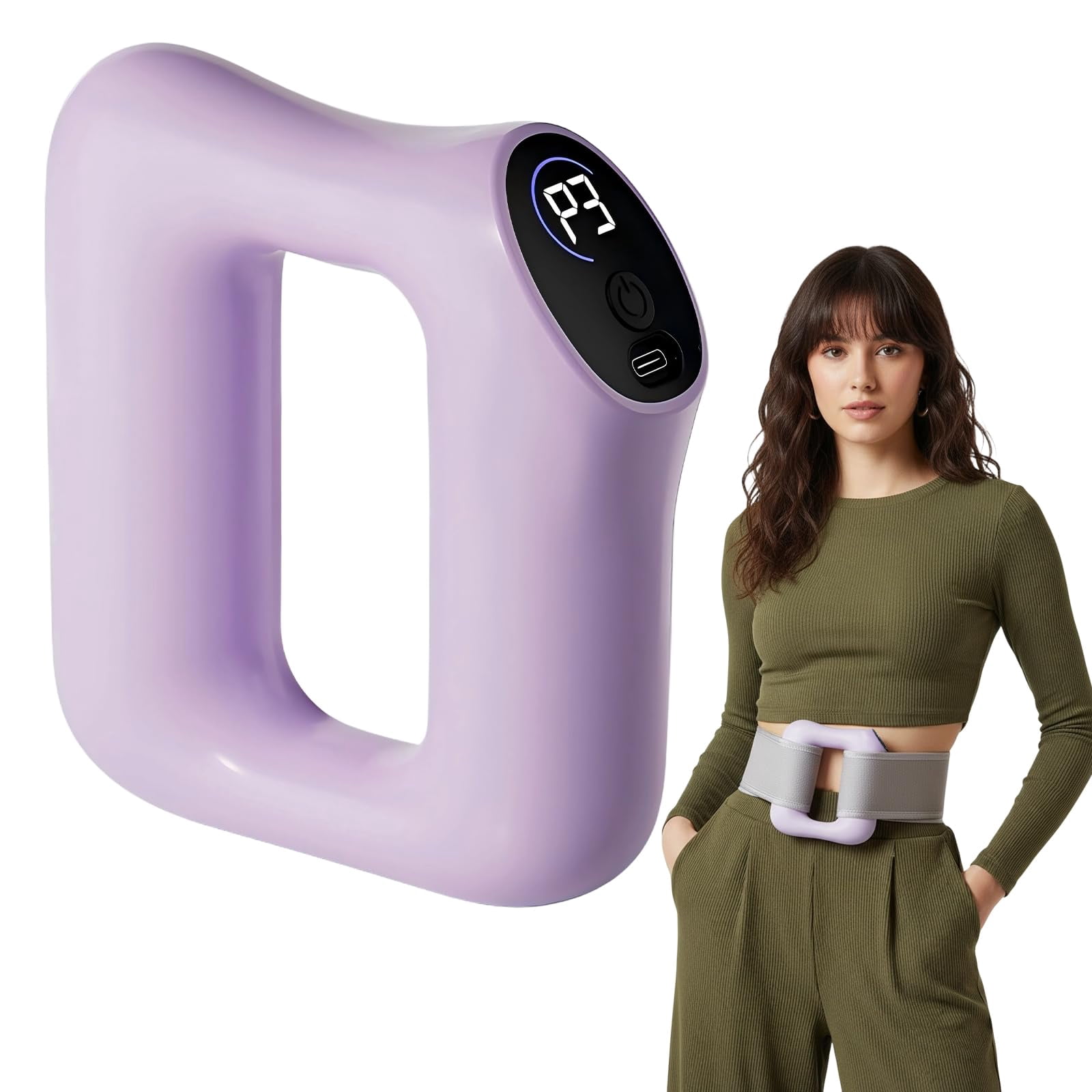 Deep Tissue Percussion Massage Gun, Fascia Ring Massager with 3 Modes & 5 Levels, Fascia Ring Massager with Belt for Muscle Relief & Full-Body Relaxation