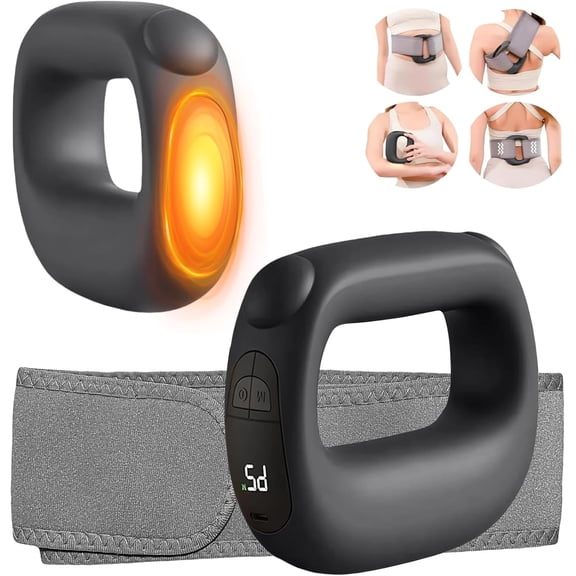 Deep Tissue Percussion Muscle Massage Gun: with Heat, Adjustable Intensity and Speed, Super Quiet, USB-C Rechargeable, Portable, Pain Relief for Athletes and Everyone, Ideal Gift(Black)