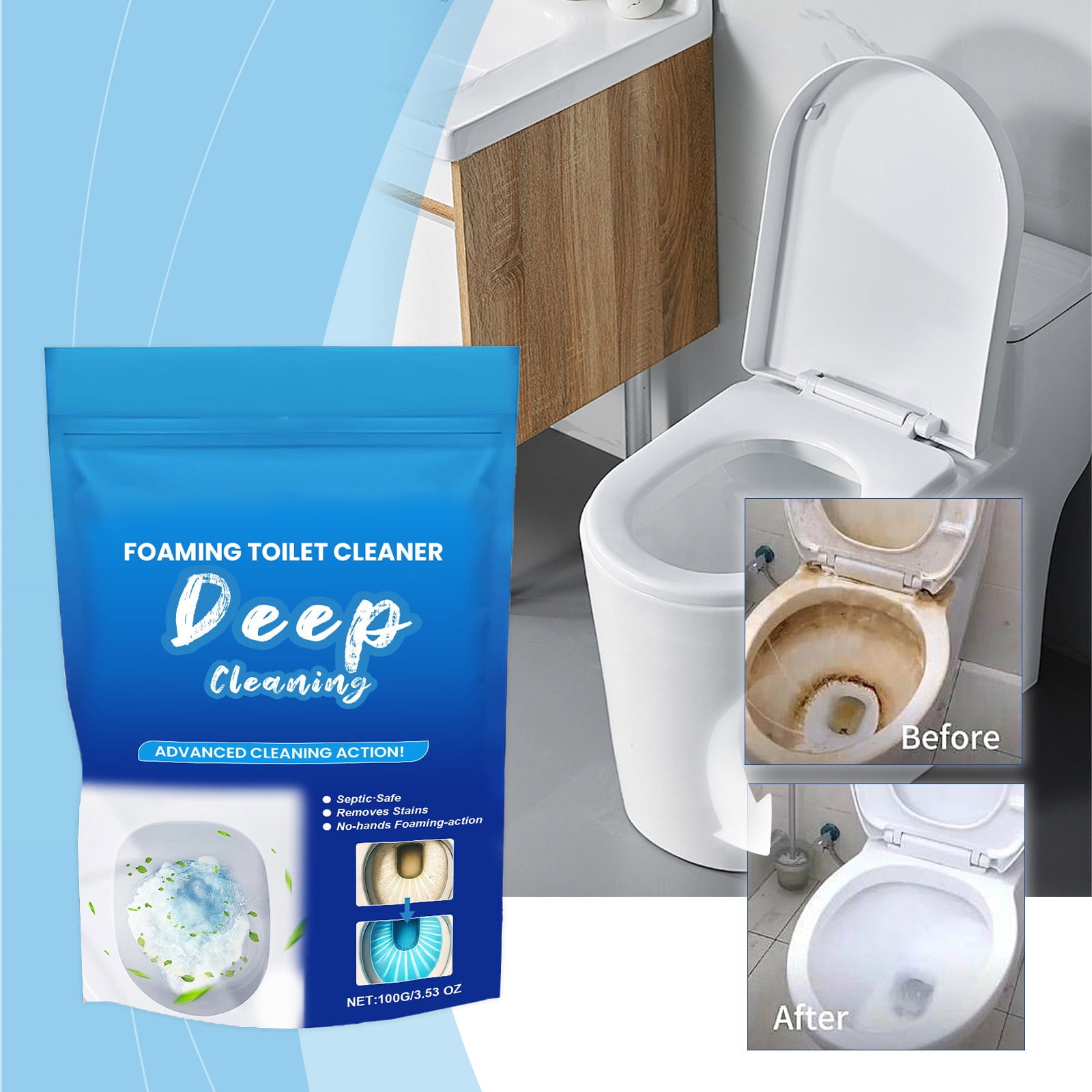 Deep Toilet Cleaner, 2025 Upgraded Self-Activating Foaming Powder ...