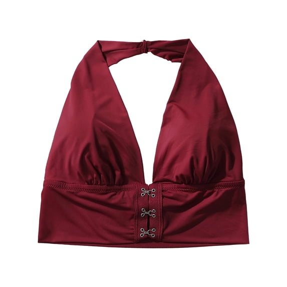 Deep V‑Neck Backless Bra for Women Front Clasp Crop‑Top Style Summer Undergarment