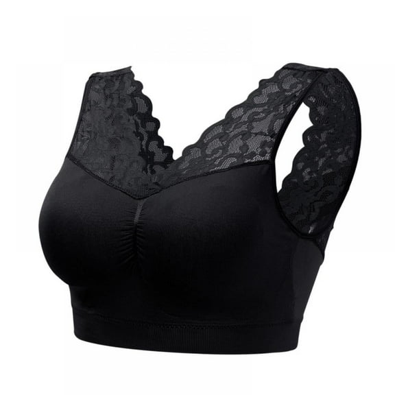 Deep V Neck Lace Bras For Women Push Up Padded Bra Seamless Comfortable Bralette Breathable Fitness Gym Bra Top Padded Sport Bra