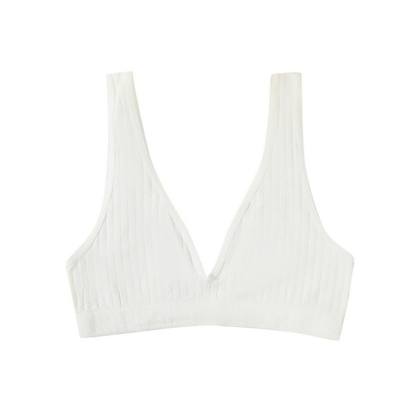 Deep V-Neck Sports Bras for Women - Sexy Sleeveless Padded Wireless Yoga Sleep Bra