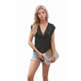 thumbnail image 1 of Deep V Neck Tanks for Women Casual Cap Sleeve Sweater Vest Summer Ribbed Knitted Tank Tops Black S, 1 of 6