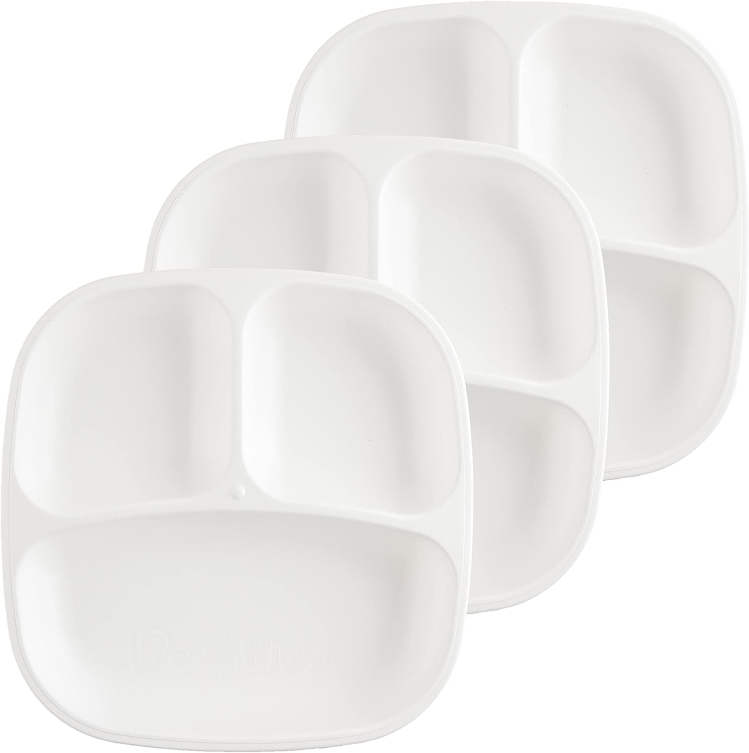 Deep Walled 3 Compartment Plates for Kids Pack of 3 Reusable Divided