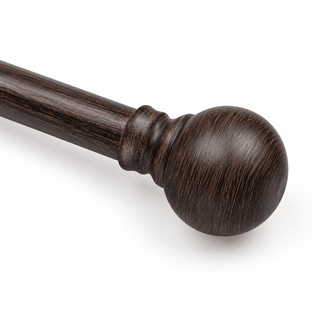 Deep Walnut Wood Curtain Rods For Windows 16-144 Inch Adjustable ...