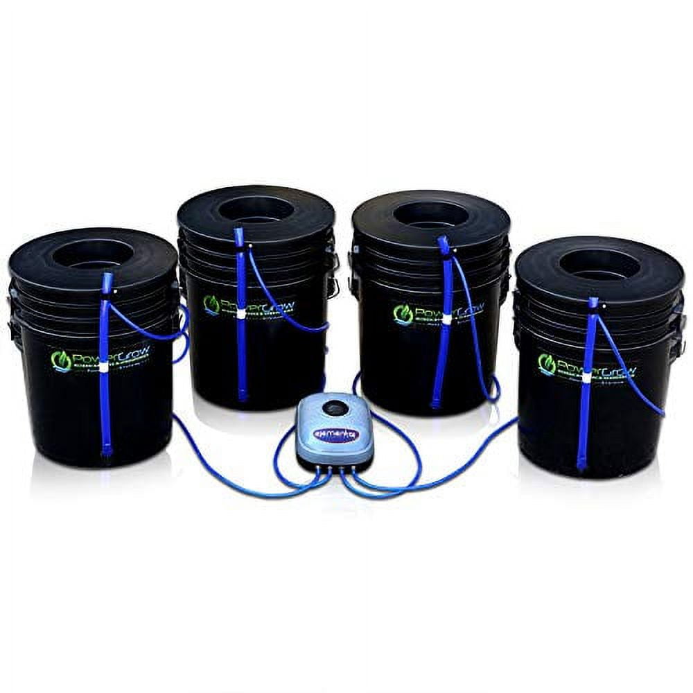 Deep Water Culture (DWC) Hydroponic Bubbler Bucket Kit by PowerGrow ® Systems (4) 5 Gallon 6