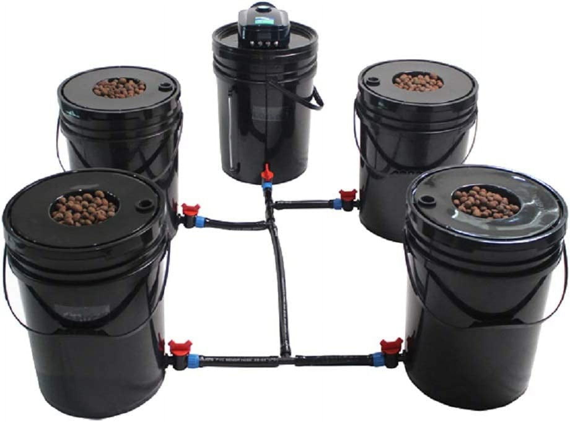 Deep Water Culture Hydroponic System, 5 Gallon 4 Bucket DWC Kit